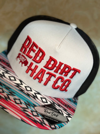 Red Dirt Hat - Tribal | White/Black (5 panel)