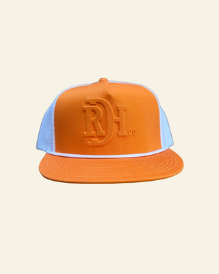 Red Dirt Hat - The Brand| Orange/White - White rope 5 Panel