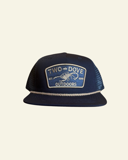 Two Dove Outdoors | Scorpion 5 Panel Cap | Black + Gold