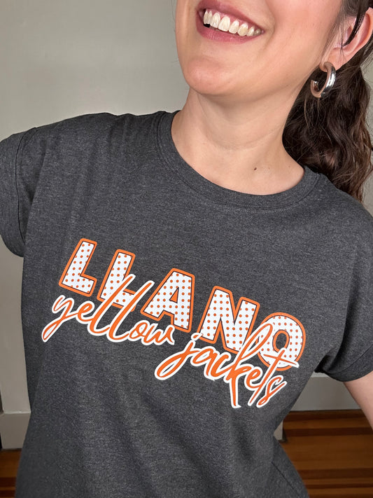 Game Day Tee | Llano Yellow Jackets | Charcoal