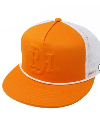 Red Dirt Hat - The Brand| Orange/White - White rope 5 Panel