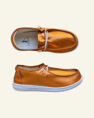 CORKYS | Yellow Jacket | Orange Crinkle Metallic
