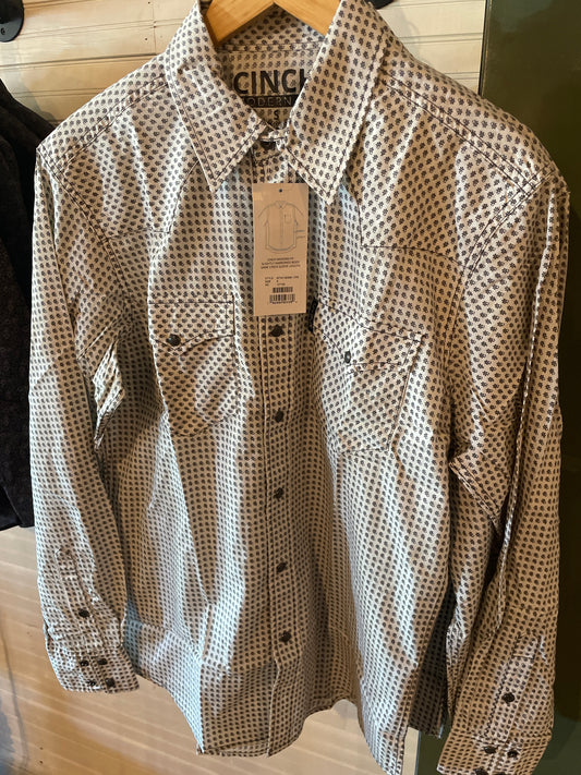 Cinch Mens Print Long Sleeve Print | Modern | Cream