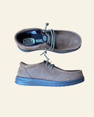 Hey Dude | Men | Paul Full Grain Leather | Robe Brown/Mole Brown