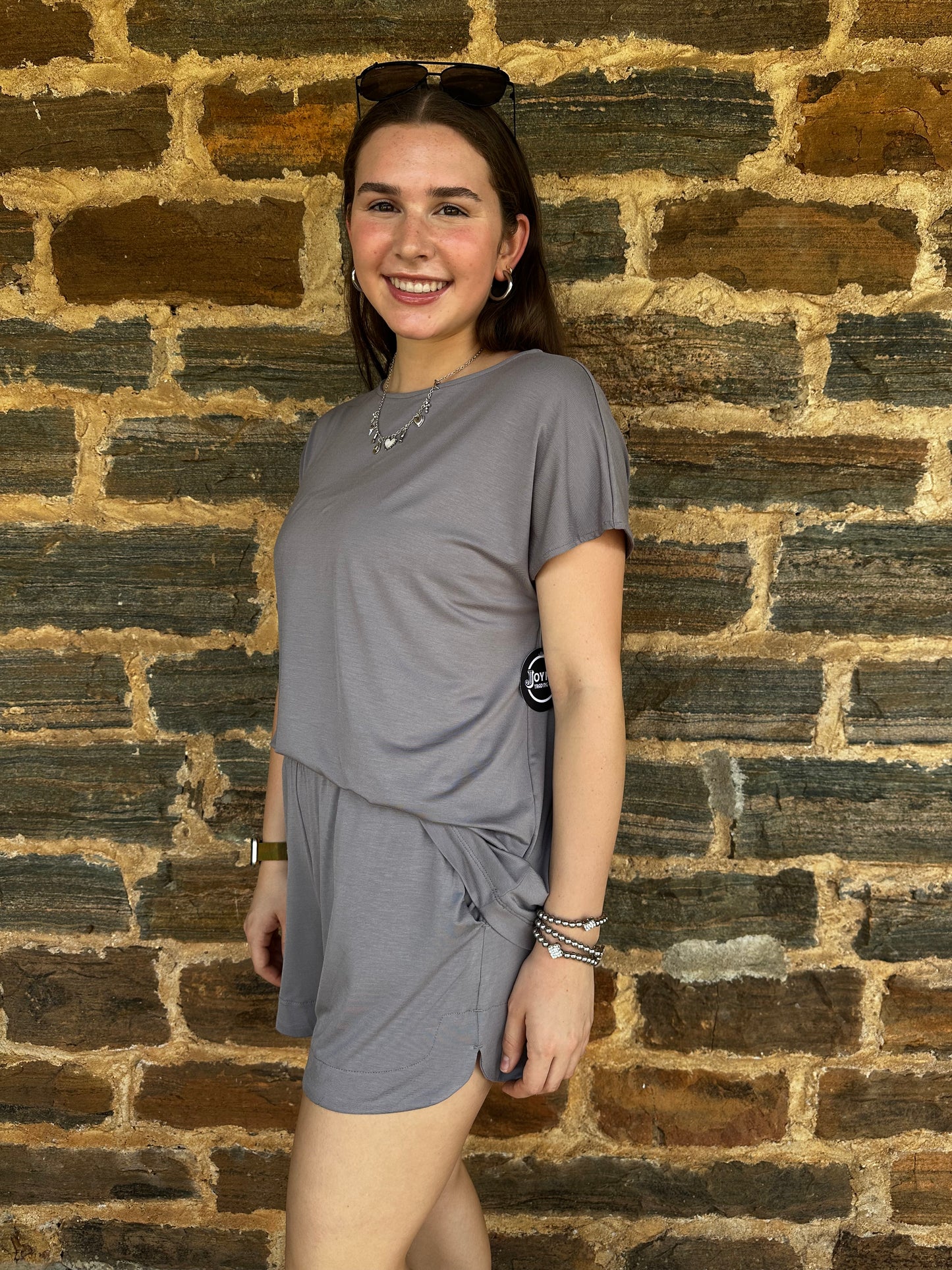 Every Day Set | Short Sleeve Top + Shorts | Latte