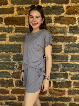 Every Day Set | Short Sleeve Top + Shorts | Latte