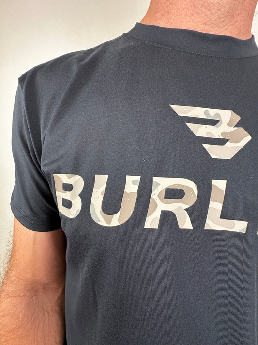 Burlebo | Go To Tee | Flying B Logo | Black + Classic Deer Camo