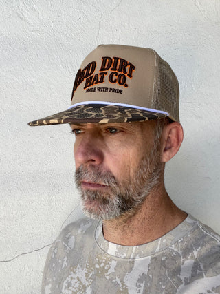 Red Dirt Hat | Old Skool II Cap | Khaki + Camo Bill
