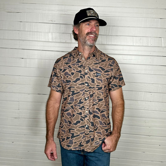 Burlebo | Performance Button Up | Gauge Camo