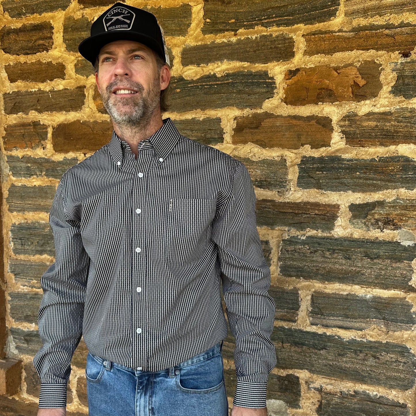 Cinch Mens Solid Long Sleeve Print | Modern | Black