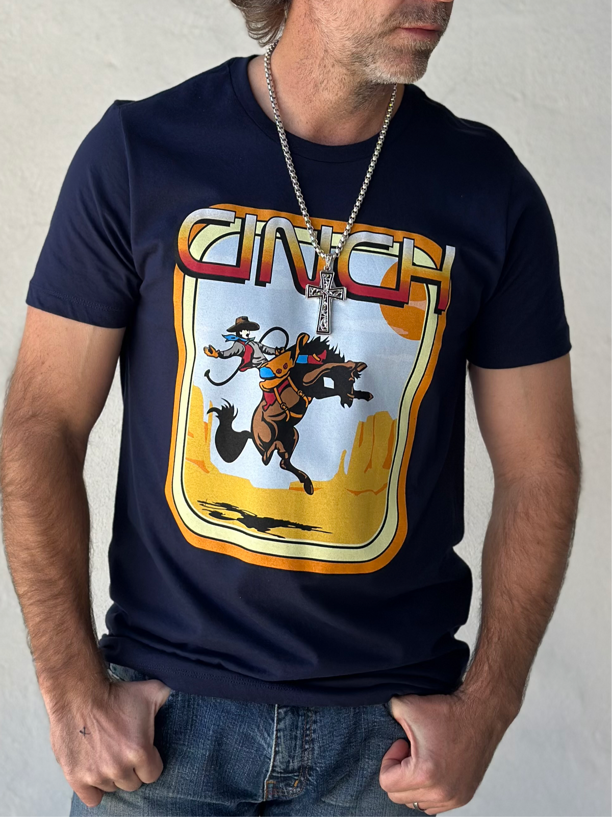 Cinch | Bronc Tee | Navy – Joyful Trading Co.