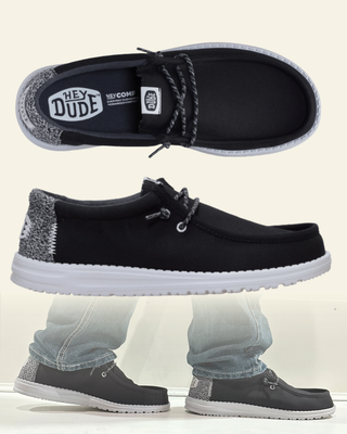 HEYDUDE | Men | Wally Heathered Knit | Black + Multi