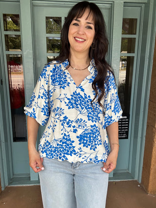 Cherry Blossom Top | Blue