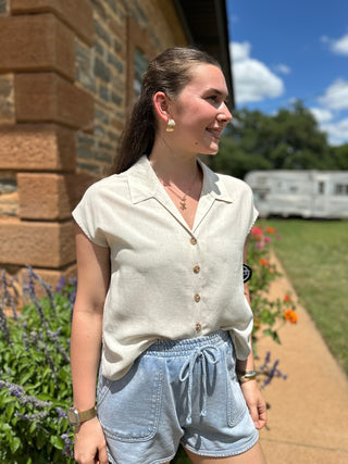 Boxy Button Down | Natural