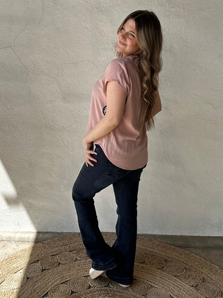 Collared Button Down | Dusty Pink