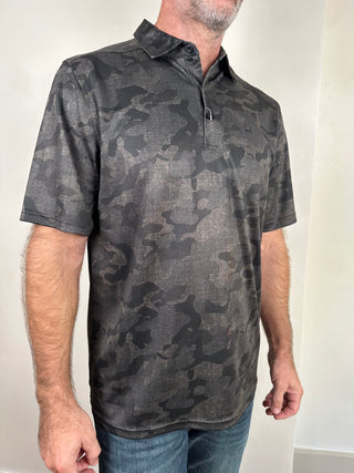 Cinch | ArenaFlex Polo | Black + Deep Green Camo