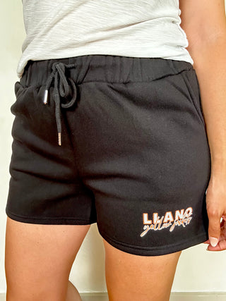 Game Day Fleece Drawstring Shorts | Llano Yellow Jackets | Black
