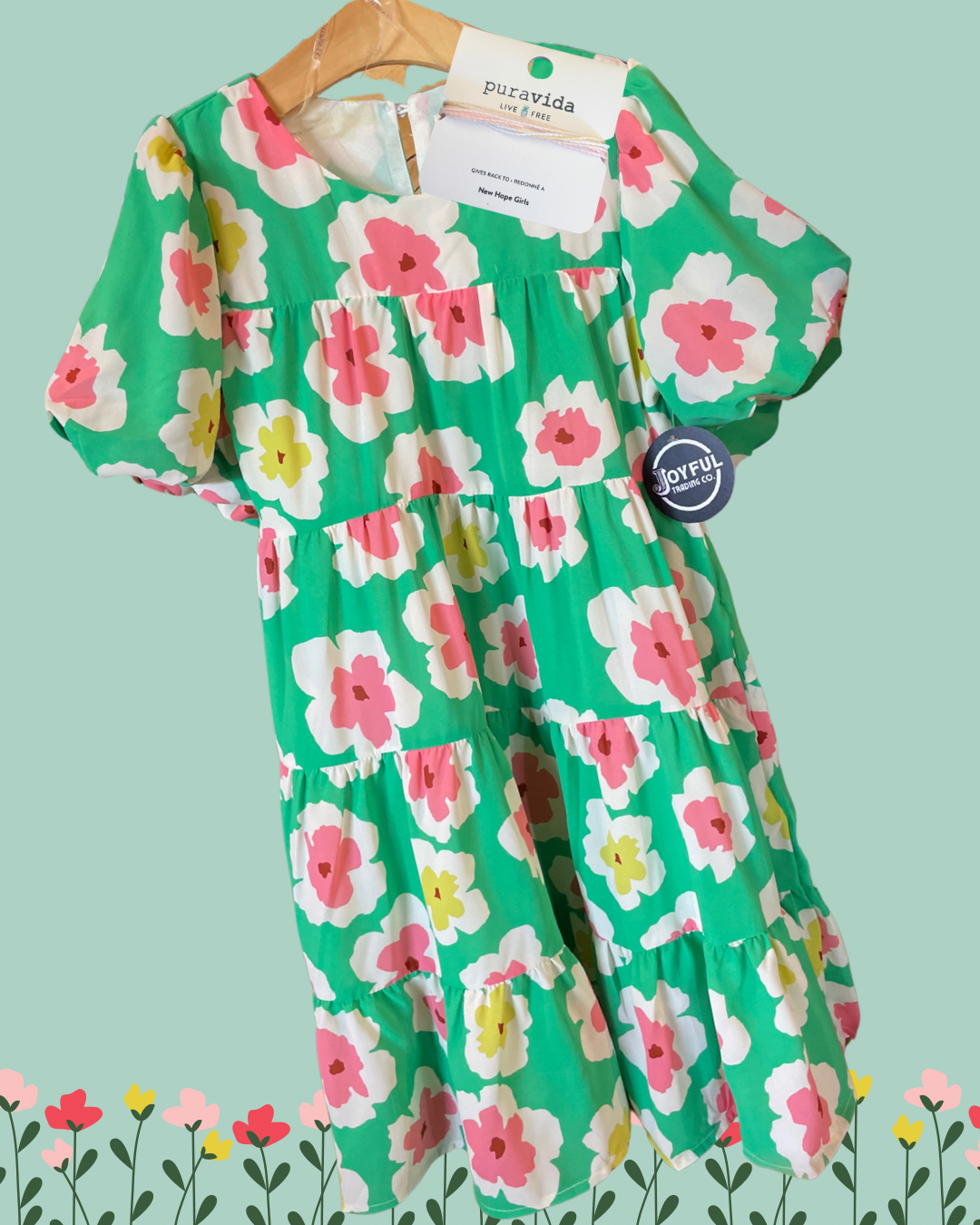 Ava Dress | Girls | Green + Florals