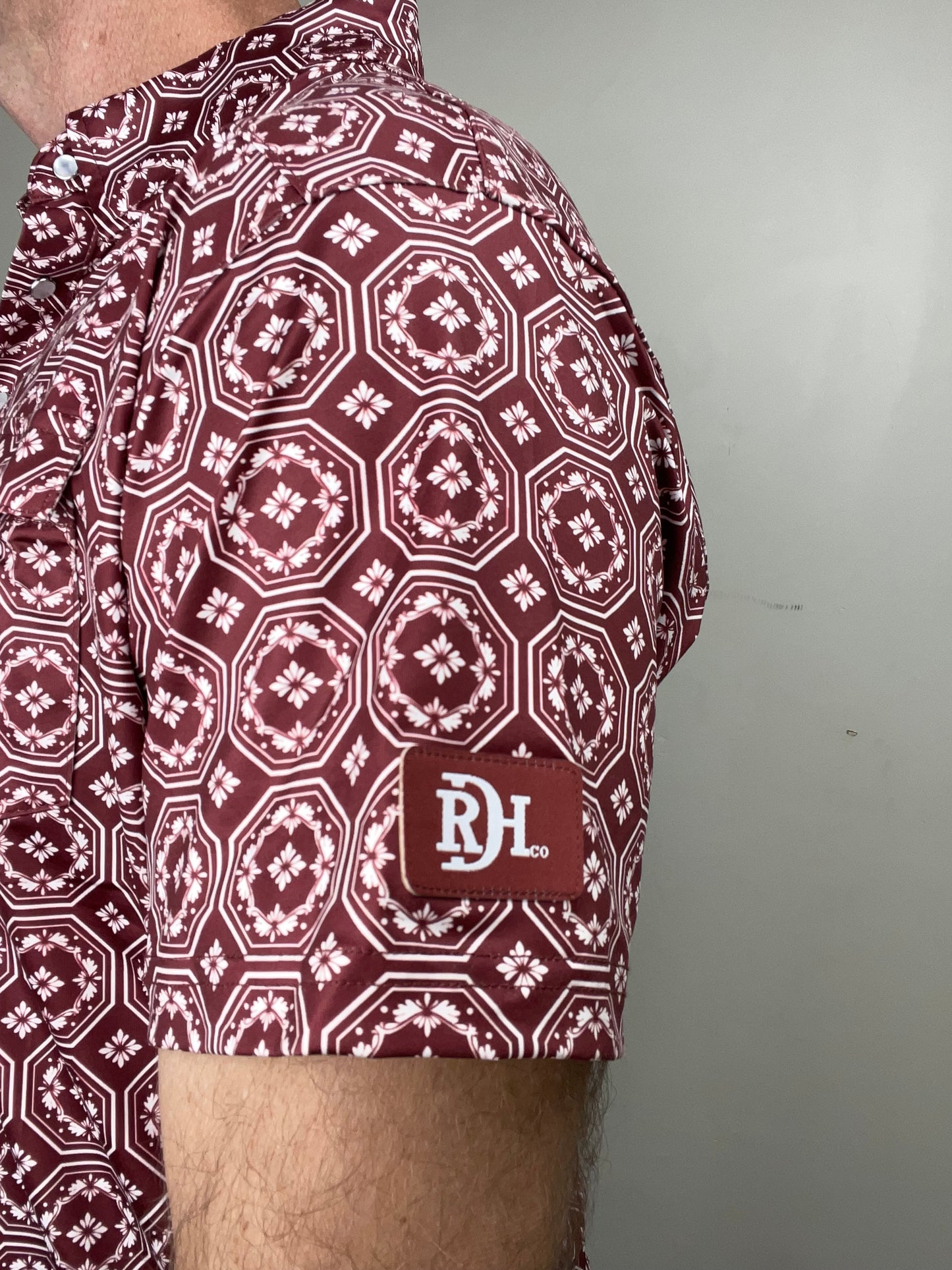 Red Dirt Hat Co. | Short Sleeve Polo | Maroon Floral