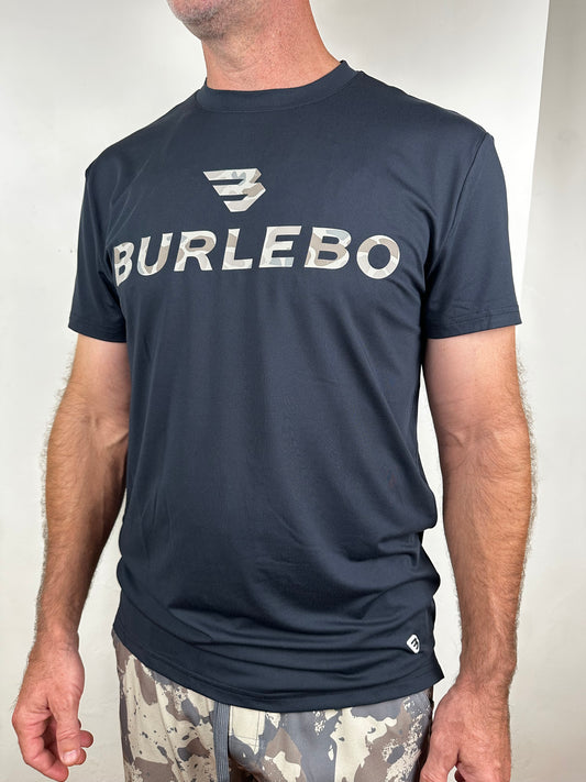 Burlebo | Go To Tee | Flying B Logo | Black + Classic Deer Camo