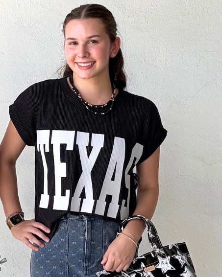 Ribbed Texas Tee | Black
