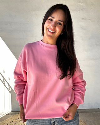 Fleece Crewneck Sweatshirt | Bright Pink