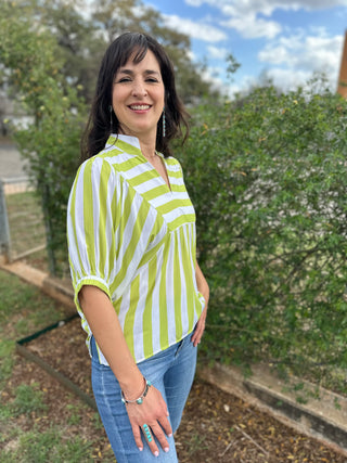 Dock Short Sleeve Top | Lime Green