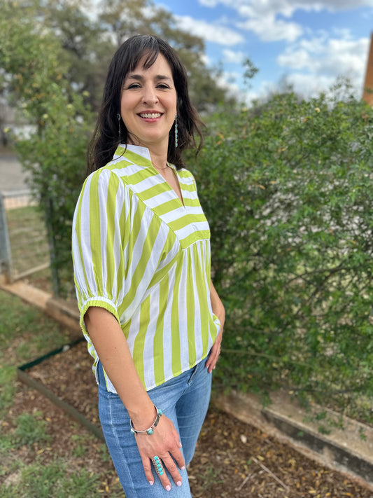 Dock Short Sleeve Top | Lime Green