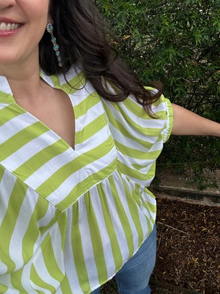 Dock Short Sleeve Top | Lime Green