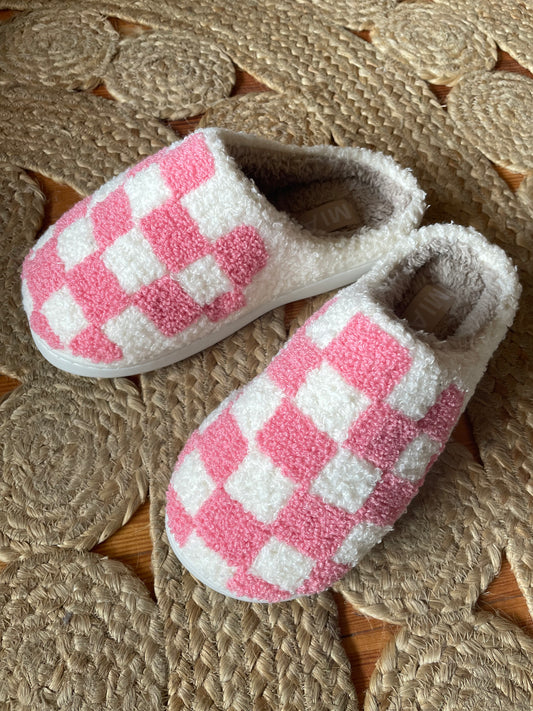 Checkered Slippers | Pink