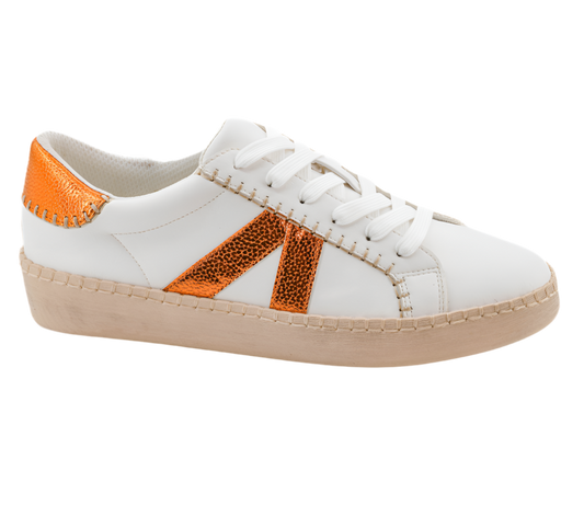 CORKYS | Friend Zone Fashion Sneaker | White + Orange