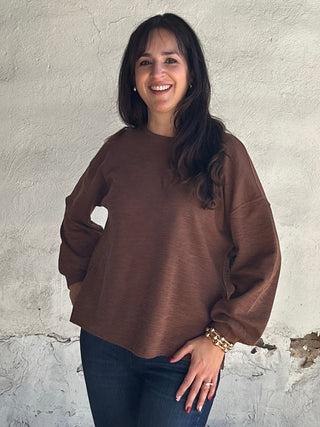 Daniela Knit Top | Brown