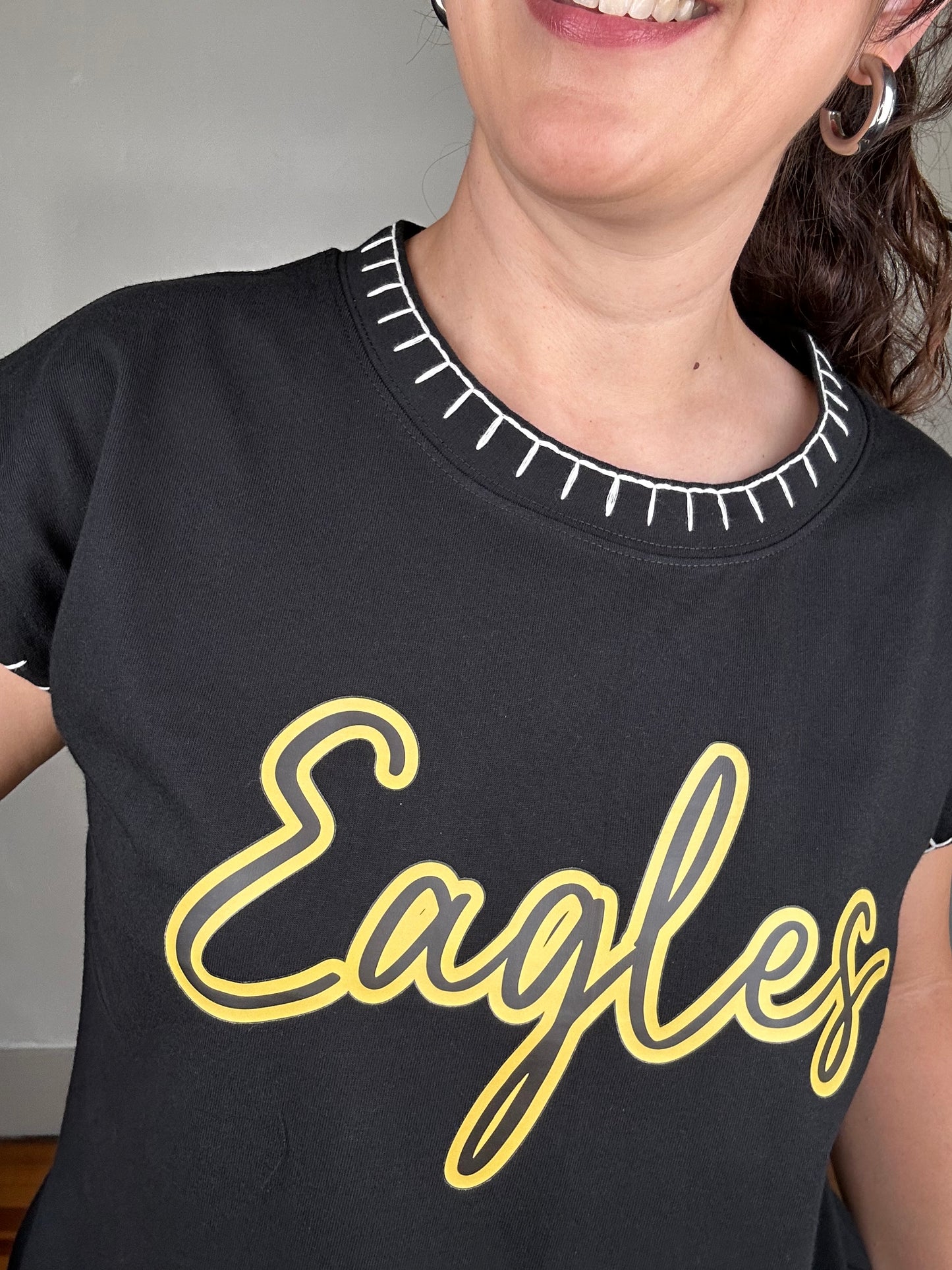 Game Day Stitched Edge Tee | Eagles | Black