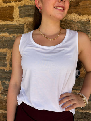 Simple Sleeveless Tank | White