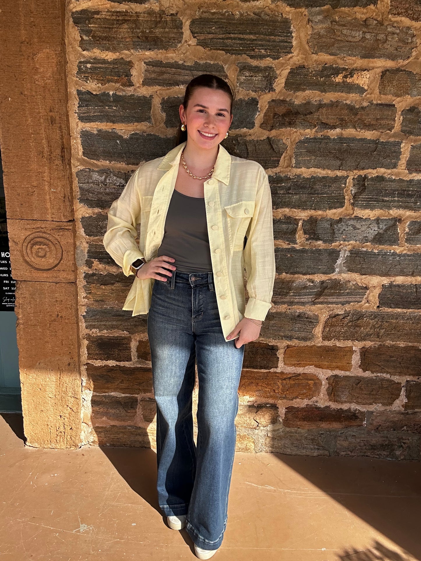 Lola Button Down w/ Collar | Butter Yellow