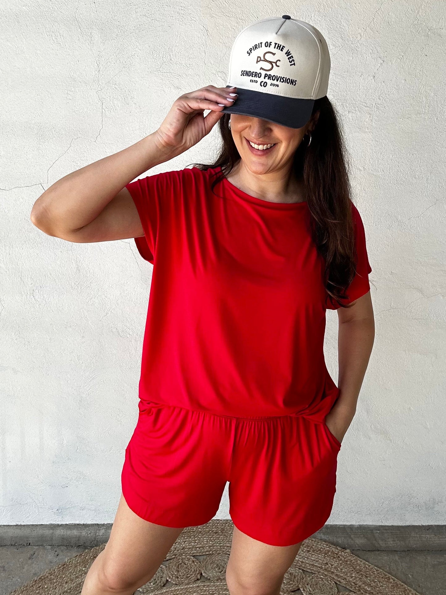 Every Day Set | Short Sleeve Top + Shorts | Red