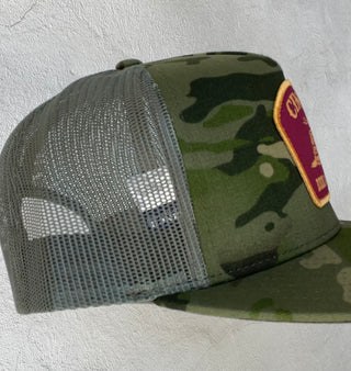 Cinch | Mens Cap | Green Camo w/ Maroon + Gold Logo