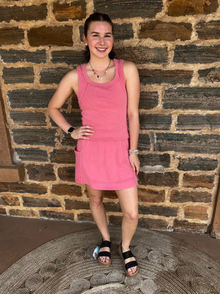 Strawberry Set | Sleeveless Top + Skort | Pink