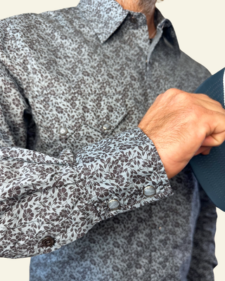Cinch | Modern Fit | Mens Print Long Sleeve Print | Blue
