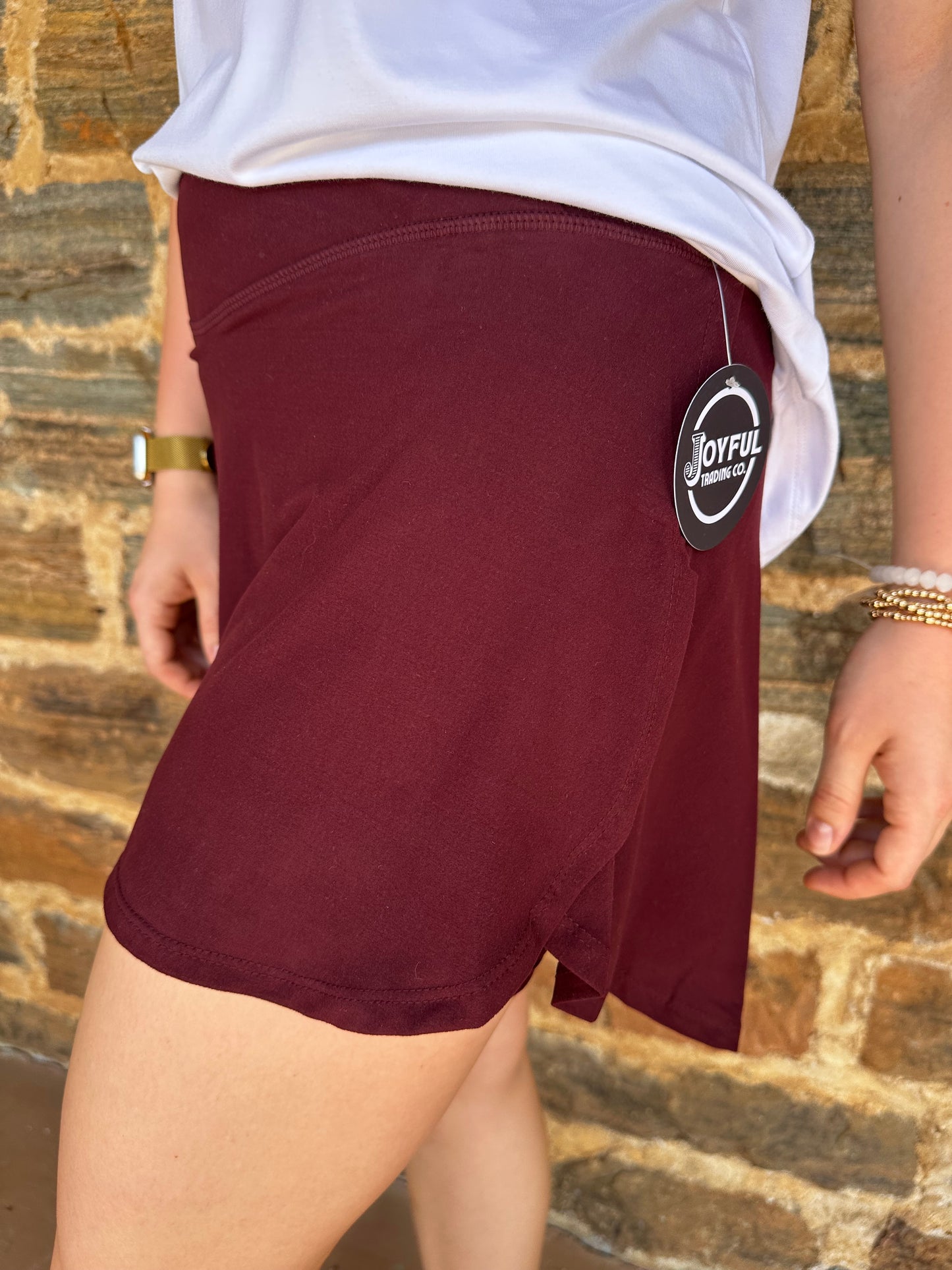 Butter V-Shaped High-Waist Skort | Dark Cherry