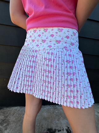 Pretty in White Skort | YOUTH | White + Pink Roses
