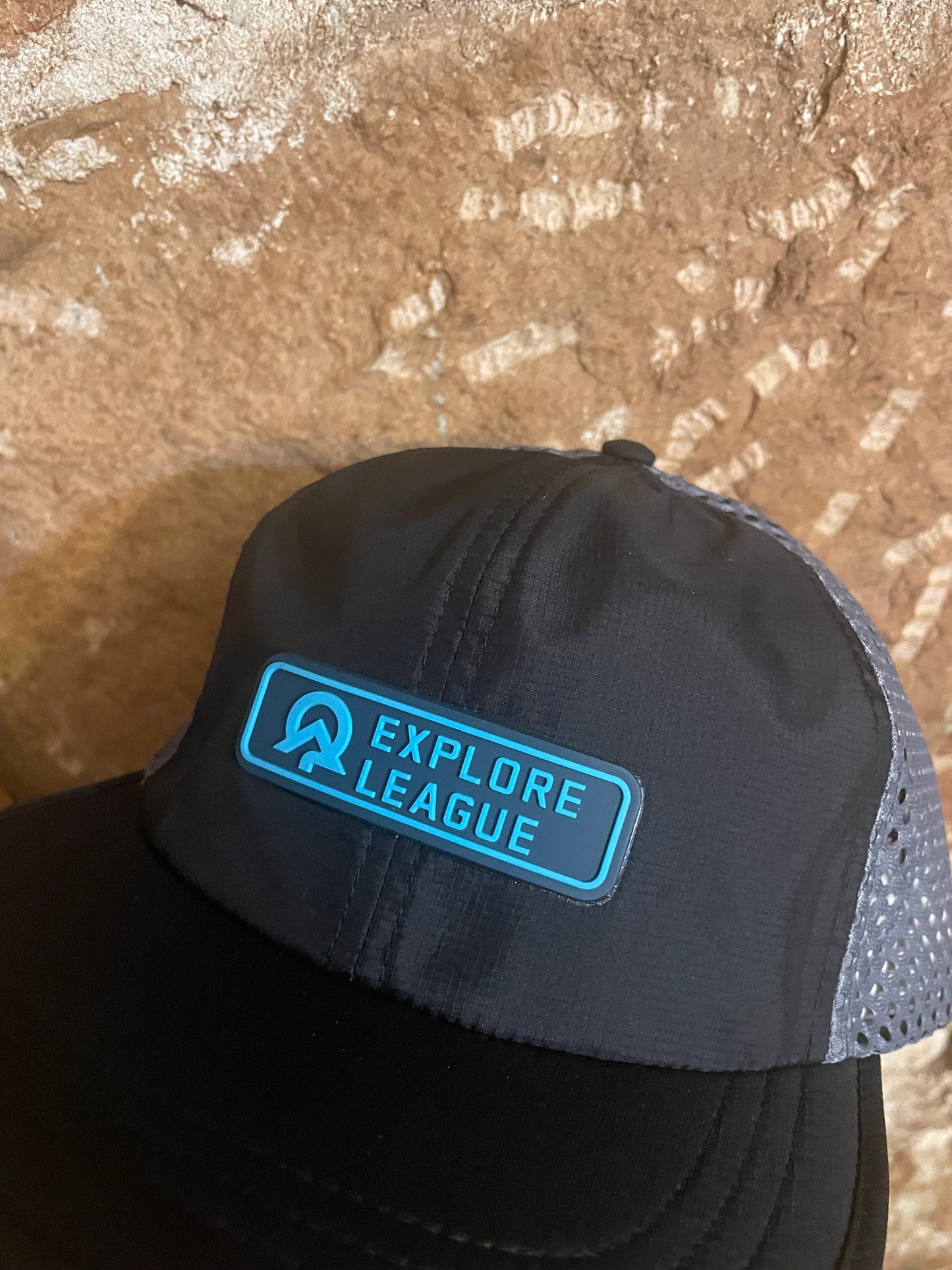Explore League | Black Gray Cap 935| Blue PVC Patch