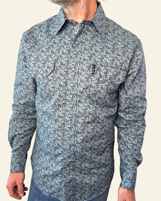Cinch | Modern Fit | Mens Print Long Sleeve Print | Blue