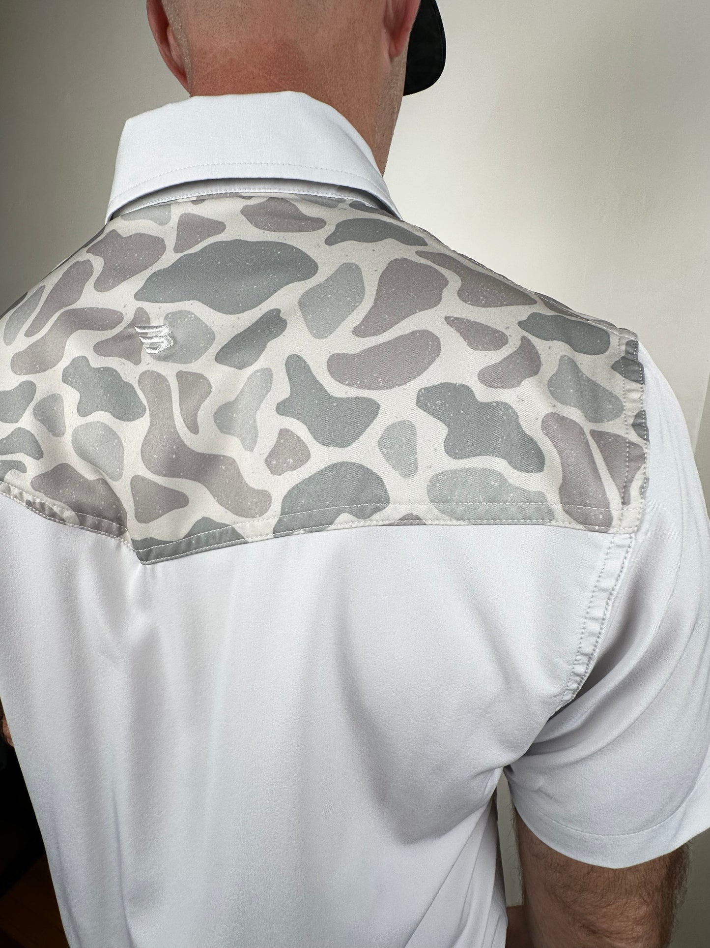 Burlebo | Performance Western Shirt | Bird Szn | Light Grey + Classic Deer Camo