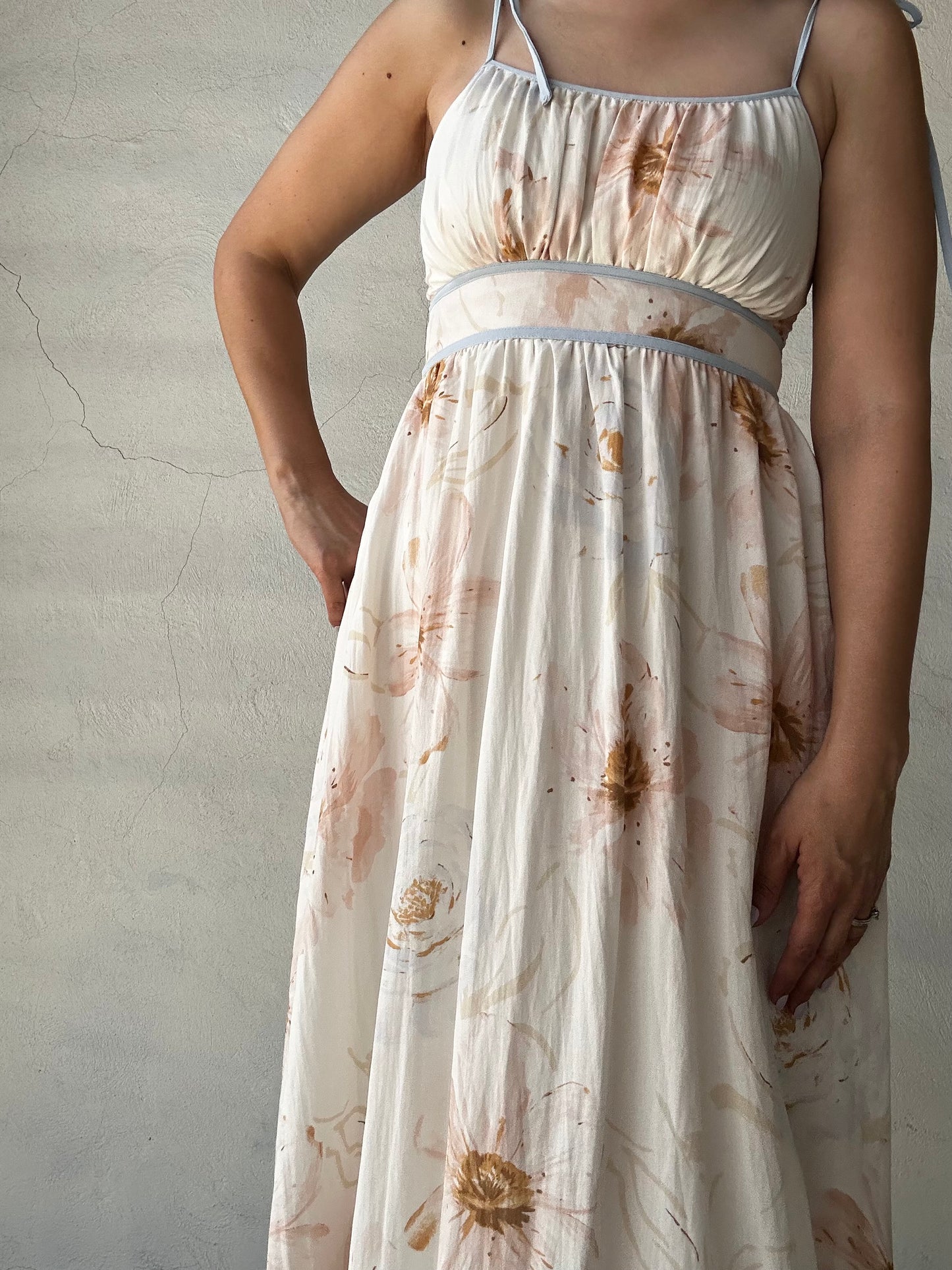 Watercolor Midi Dress | Cream + Multi