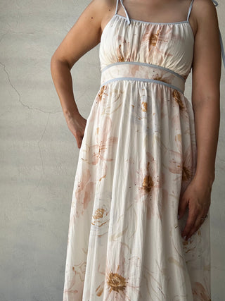 Watercolor Midi Dress | Cream + Multi