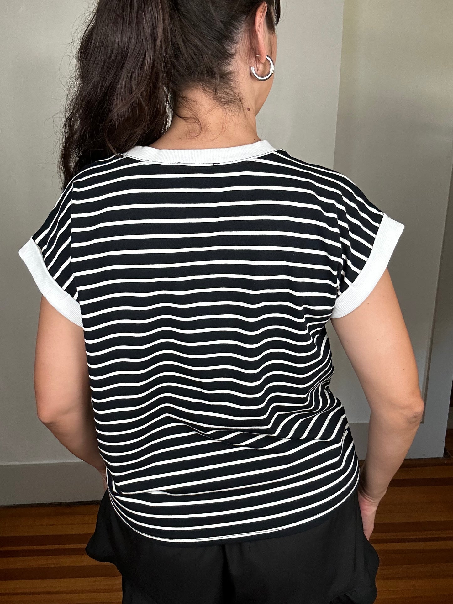 Game Day Stripe Tee | Eagles | Black + White