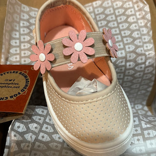 Quinn Toddler Girl Shoe | Sand + Pink Flowers