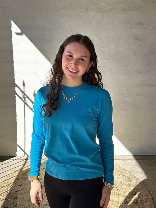 Pima Cotton Long Sleeve Tee | Blue Jay