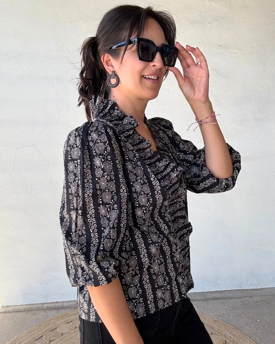 Sevilla 3/4 Sleeve Top | Black